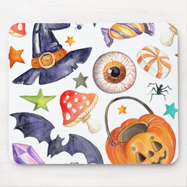 Cute Halloween illustration Mouse Pad (Front)