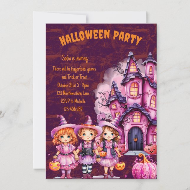 Cute Halloween Invitation for kids (Front)