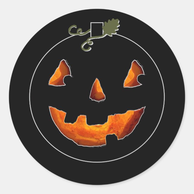 Cute Halloween Jack-o'-lantern  Classic Round Sticker (Front)