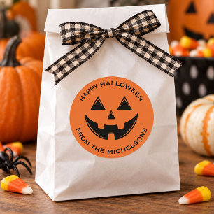 Cute Halloween Jack O Lantern Pumpkin Classic Round Sticker