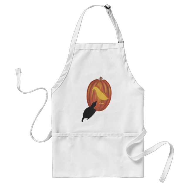 Cute Halloween Jack O'Lantern and Crow Standard Apron (Front)