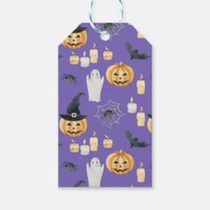 CUTE HALLOWEEN JACK OLANTERN PUMPKINS CANDLES MOON GIFT TAGS
