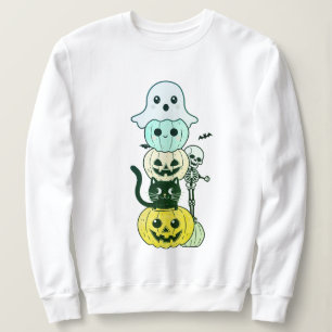 Cute Halloween Kawaii Character Stack Sweatshirt