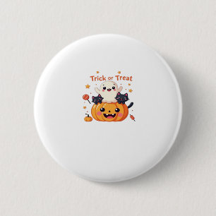 Cute Halloween - Kawaii Ghost and Black Cats Class 2 Inch Round Button