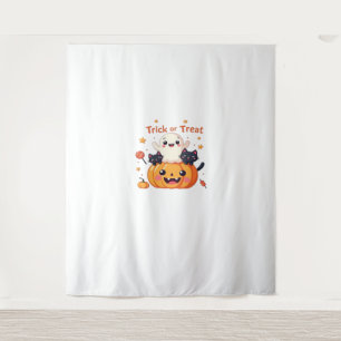 Cute Halloween - Kawaii Ghost and Black Cats Class Tapestry