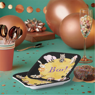 Cute Halloween Kids Costume Party Paper Plate