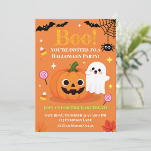 Cute Halloween Kids Party Invitation Friendly