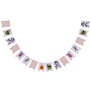 Cute Halloween Kids Party Supplie Bunting Flags