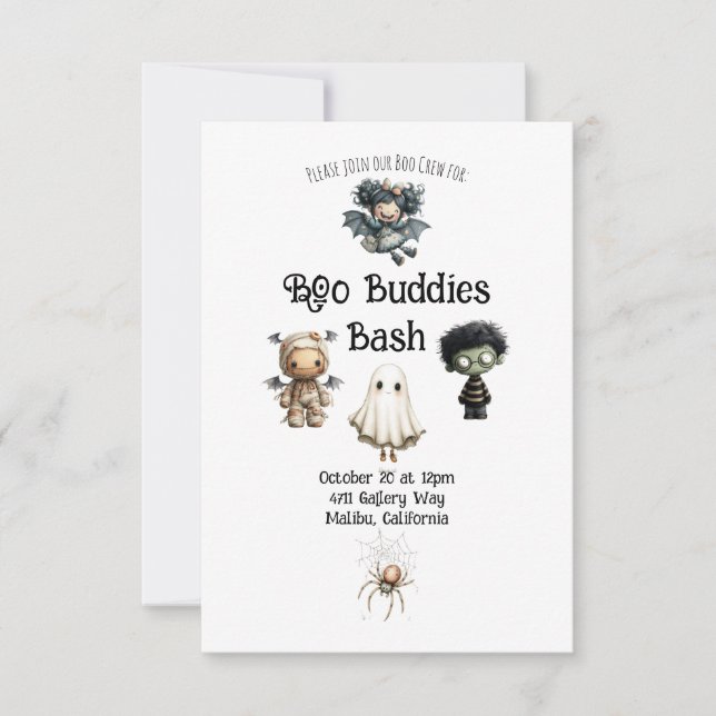 Cute Halloween Little Boo Bash Party Invitation (Front)