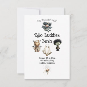 Cute Halloween Little Boo Bash Party Invitation