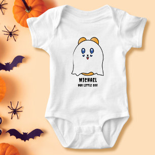 Cute Halloween Little Boo Ghost Personalized   Baby Bodysuit