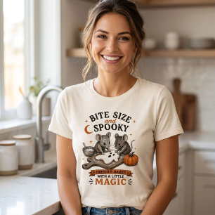 Cute Halloween Mice Baking Bite Size & Spooky Tri-Blend Shirt