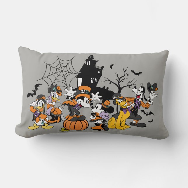 Cute Halloween Mickey and Friends Lumbar Pillow (Front)