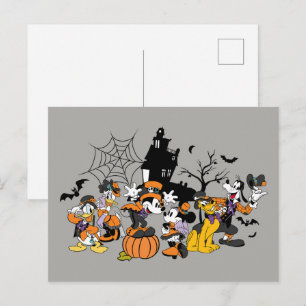 Cute Halloween Mickey and Friends Postcard