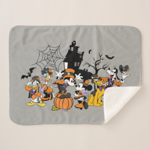 Cute Halloween Mickey and Friends Sherpa Blanket
