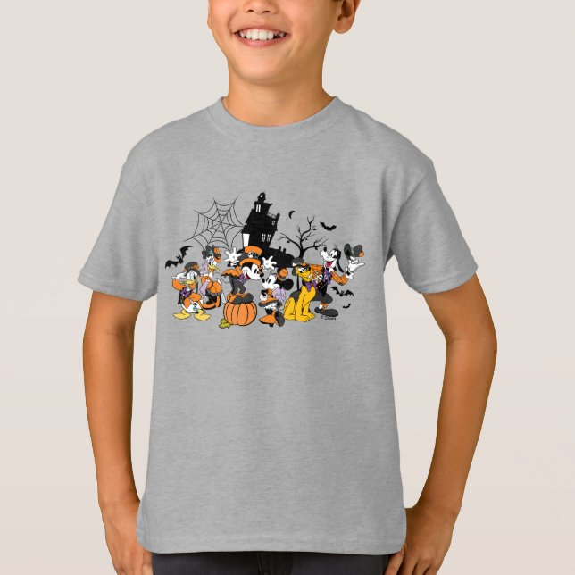 Cute Halloween Mickey and Friends T-Shirt (Front)