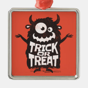 Cute Halloween monster Metal Ornament