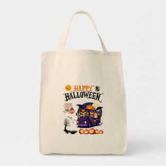 Cute Halloween Monster Party Bus Trick or Treat Ba Tote Bag