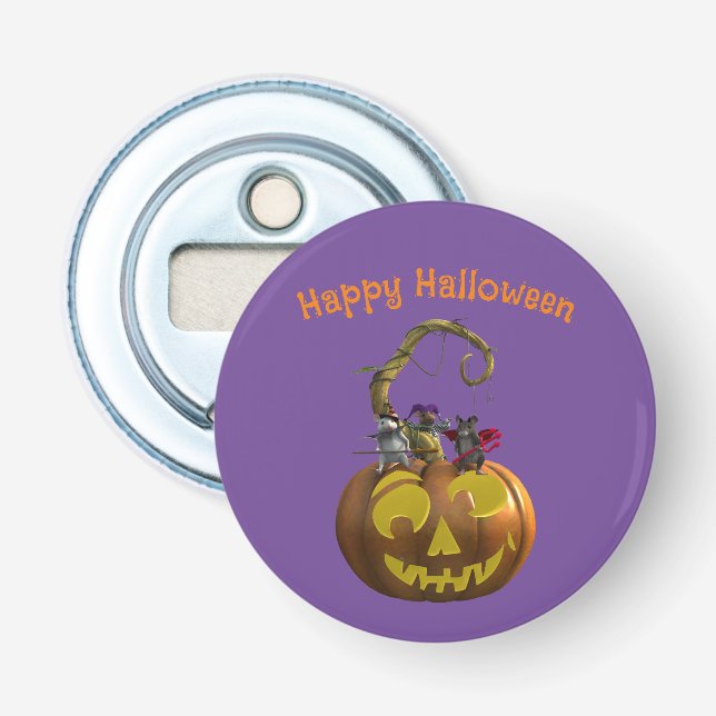 Cute Halloween Mouse Trio Bottle Opener (Front)