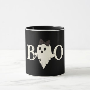 Cute Halloween Mug - "Boo" Ghost avec Bow