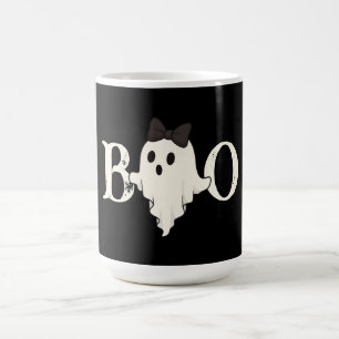 Cute Halloween Mug – "Boo" Ghost with Bow