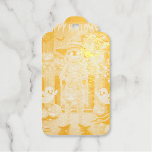 Cute Halloween Mummy and Ghosts Kids Self Inking  Gift Tags