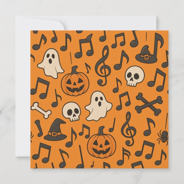 Cute Halloween Music flat card (Front)
