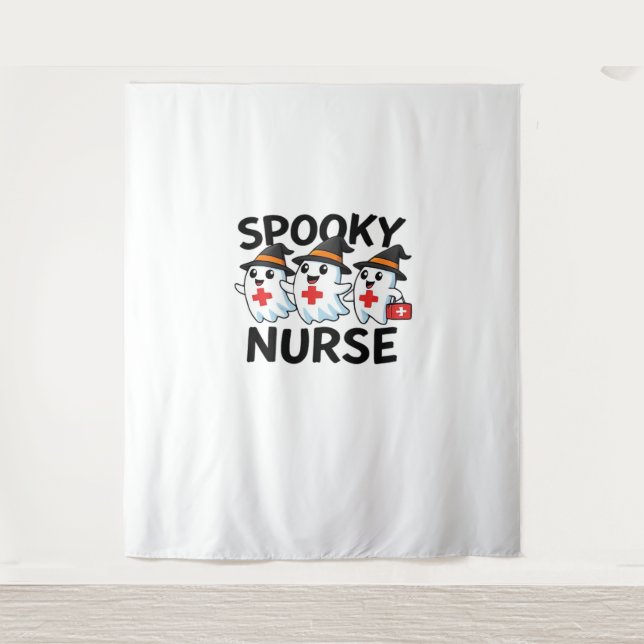 Cute Halloween Nurse Ghosts Cartoon Classic T-Shir Tapestry (Front)