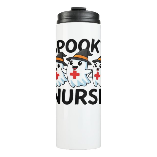 Cute Halloween Nurse Ghosts Cartoon Classic T-Shir Thermal Tumbler (Front)