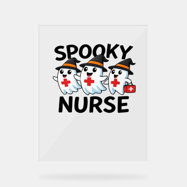 Cute Halloween Nurse Ghosts Cartoon classique T-Sh (Recto)