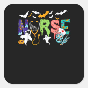 Cute Halloween Nurse Nursing Zombie Halloween Pat Square Sticker