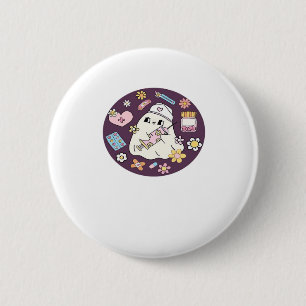 Cute Halloween Nurse Oversized T-Shirt 2 Inch Round Button
