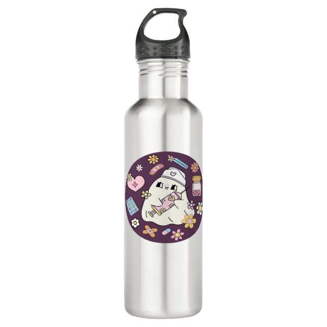 Cute Halloween Nurse Oversized T-Shirt 710 Ml Water Bottle (Front)