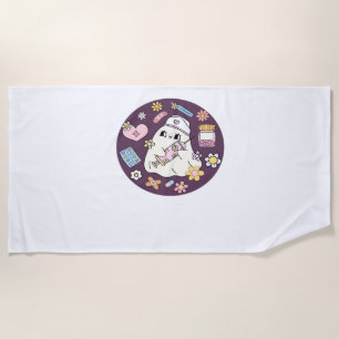 Cute Halloween Nurse Oversized T-Shirt Beach Towel