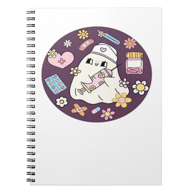 Cute Halloween Nurse Oversized T-Shirt Notebook (Front)