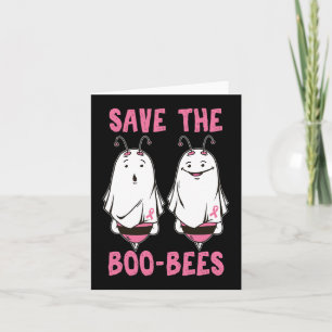 Cute Halloween October Breast Cancer Awareness Sav Card