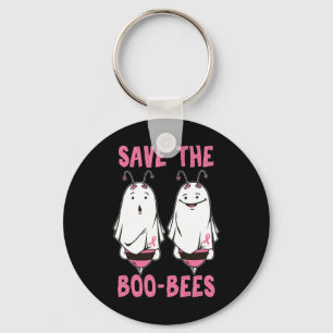 Cute Halloween October Breast Cancer Awareness Sav Keychain
