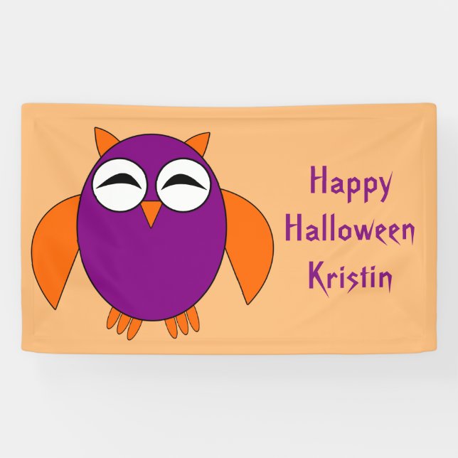 Cute Halloween Owl Custom Banner (Horizontal)