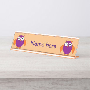 Cute Halloween Owl Custom Desk Sign