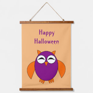 Cute Halloween Owl Custom Hanging Tapestry