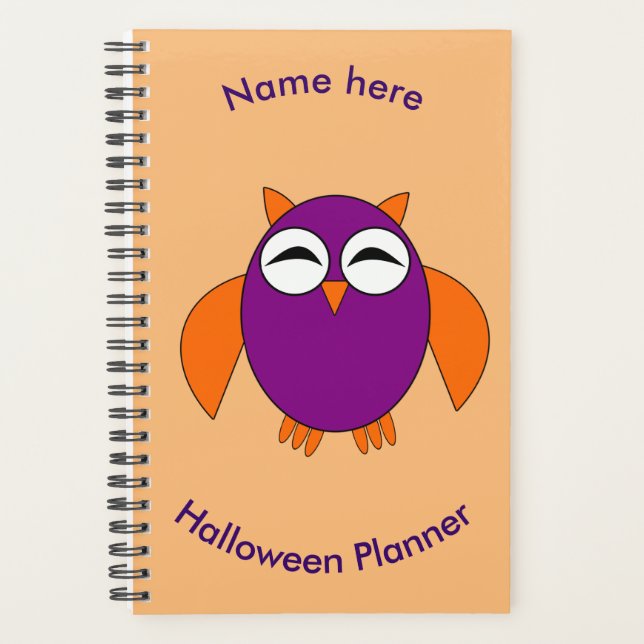 Cute Halloween Owl Custom Planner (Front)