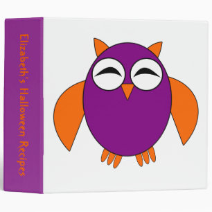 Cute Halloween Owl Custom Recipe Binder