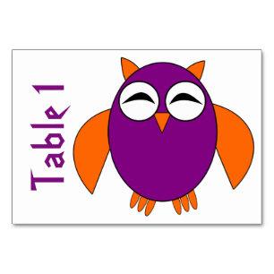 Cute Halloween Owl Customizable Tablecard Table Number