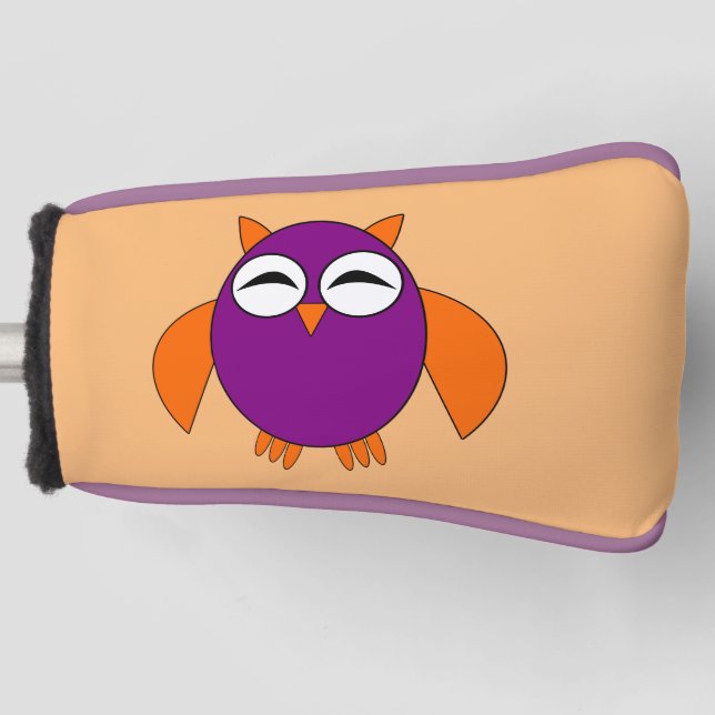 Cute Halloween Owl Golf Putter Cover (Front)