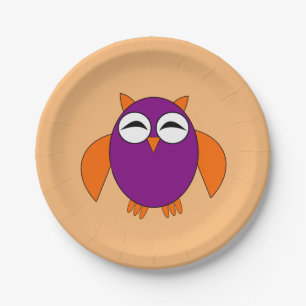 Cute Halloween Owl Paper Party Plates