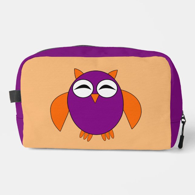 Cute Halloween Owl Patterned Dopp Kit (Front)