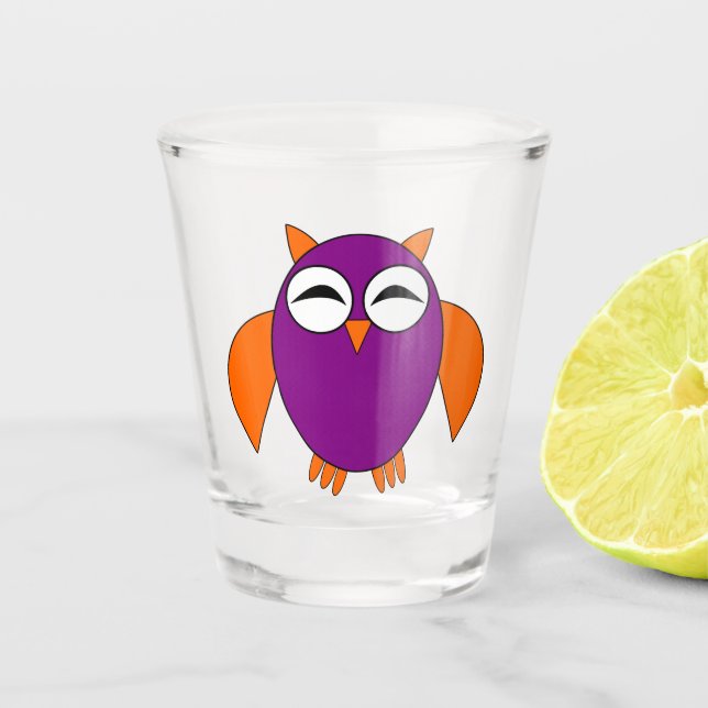 Cute Halloween Owl Shot Glass (Front)