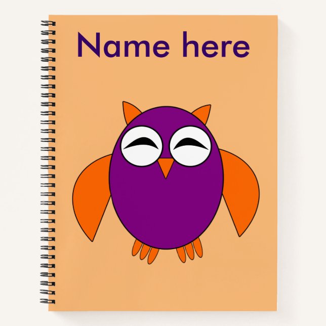 Cute Halloween Owl Spiral Notebook (Front)