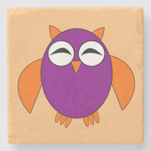 Cute Halloween Owl Stone Coaster