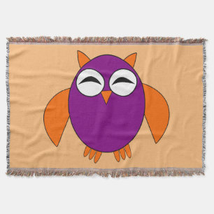 Cute Halloween Owl Throw Blanket